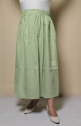 Stylish Green Cotton Skirt – Comfortable & Trendy Parrot Green Skirt